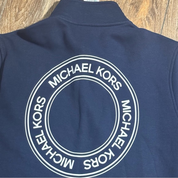Michael Kors Dark Blue Zip-Up Men's Sweater - Picture 5 of 5